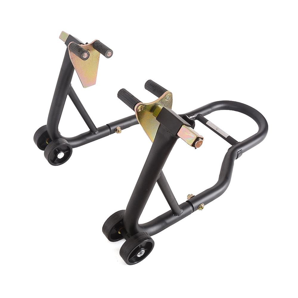 Adjustable Fork Spool Paddock Swing Arm Wheel Lift Motorcycle Stand Paddock